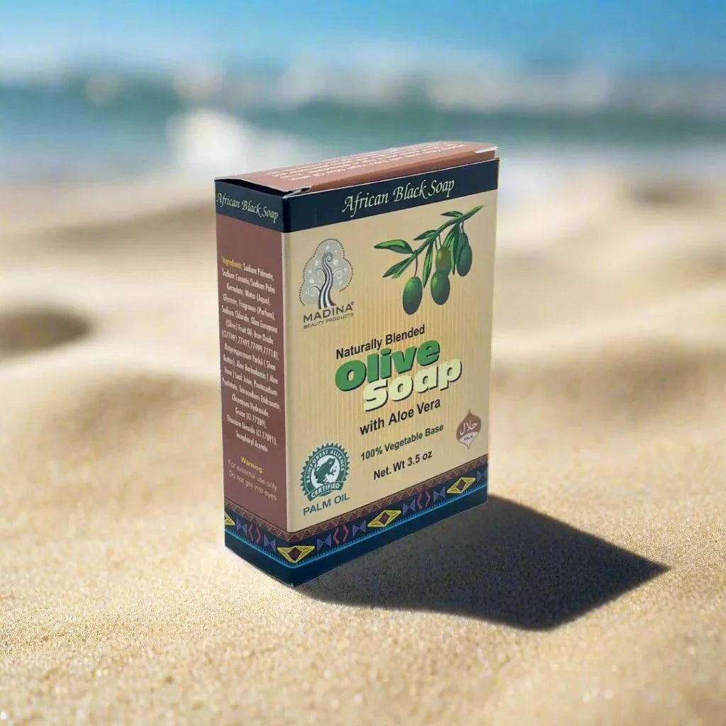 African Black Soap Naturally Blended Olive Soap with Aloe Vera 3.5oz - ASBEAUTYBAZAAR