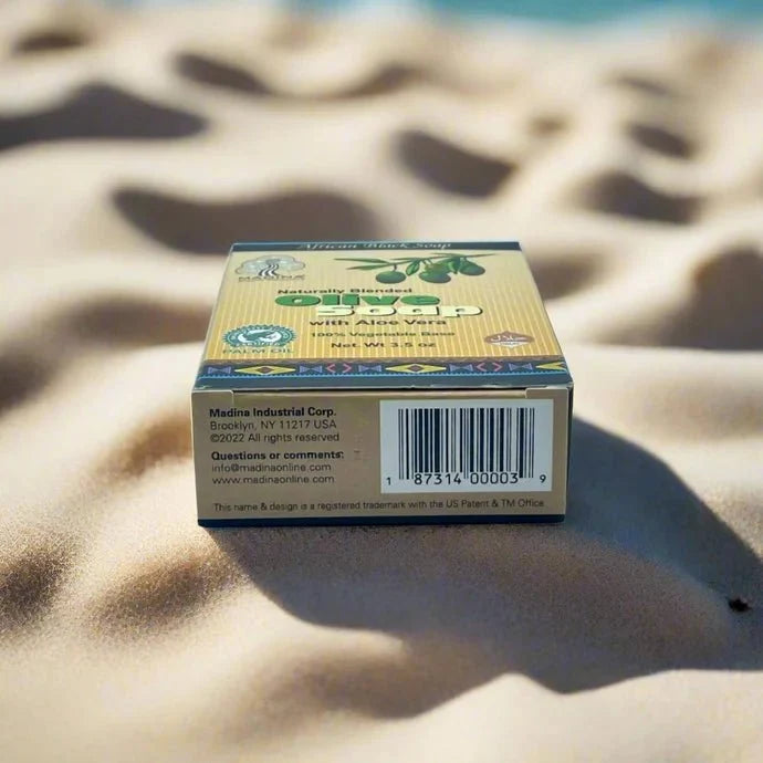 African Black Soap Naturally Blended Olive Soap with Aloe Vera 3.5oz - ASBEAUTYBAZAAR