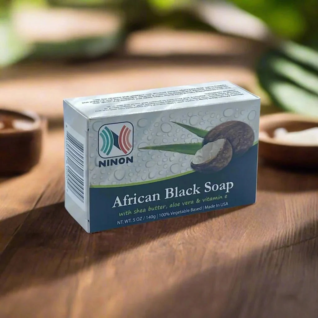 African Black Soap with Shea Butter 5oz / 140g - ASBEAUTYBAZAAR