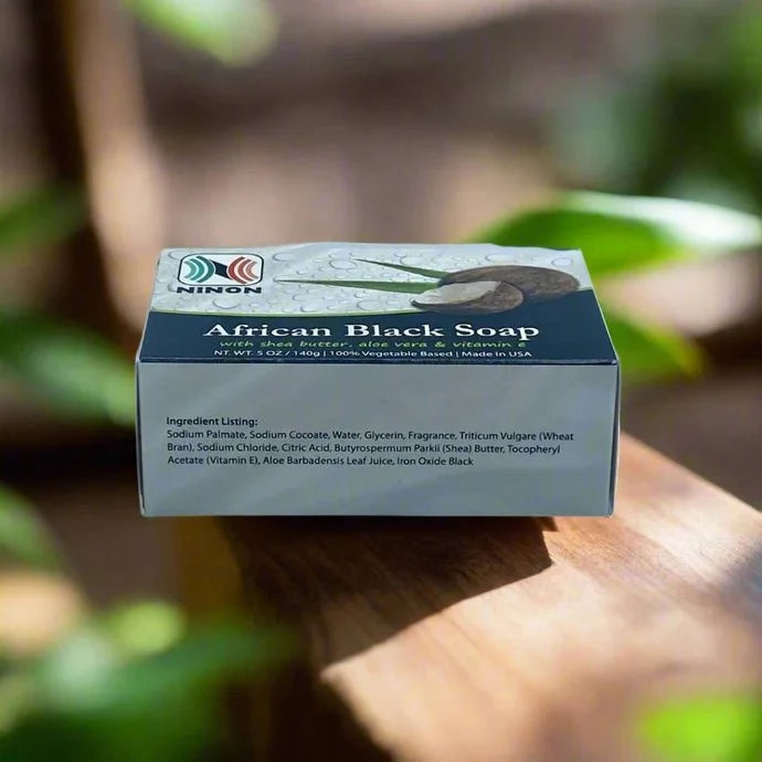 African Black Soap with Shea Butter 5oz / 140g - ASBEAUTYBAZAAR