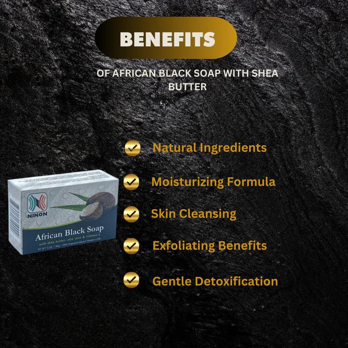 African Black Soap with Shea Butter 5oz / 140g - ASBEAUTYBAZAAR