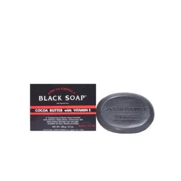 African Formula Black Soap Cocoa Butter With Vitamin E 3.5 oz / 100g - ASBEAUTYBAZAAR