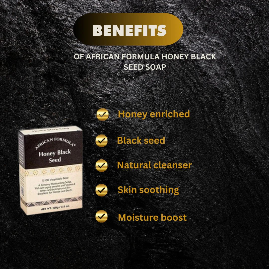 African Formula Honey Black Seed Soap 3.5 oz - ASBEAUTYBAZAAR