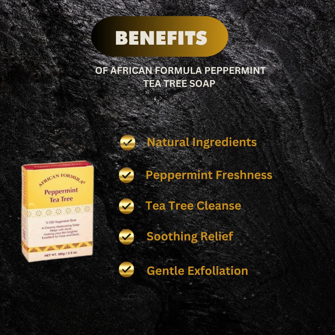 African Formula Peppermint Tea Tree Soap 3.5 oz - ASBEAUTYBAZAAR