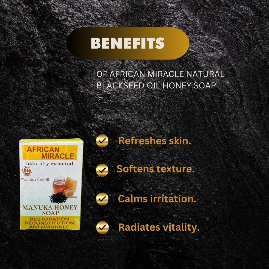 African Miracle Natural Blackseed Honey Soap 200g - ASBEAUTYBAZAAR