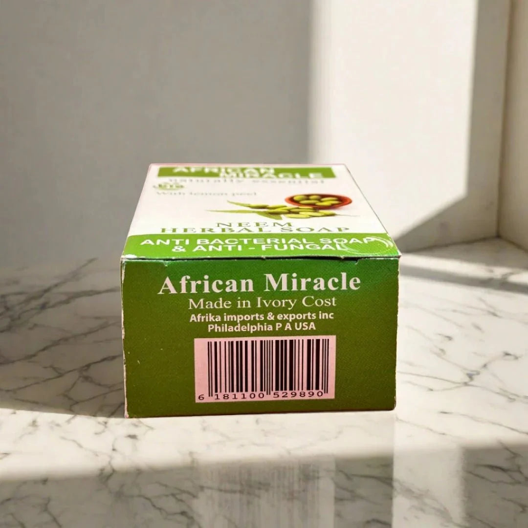 African Miracle Natural Neem Herbal Soap 200g - ASBEAUTYBAZAAR