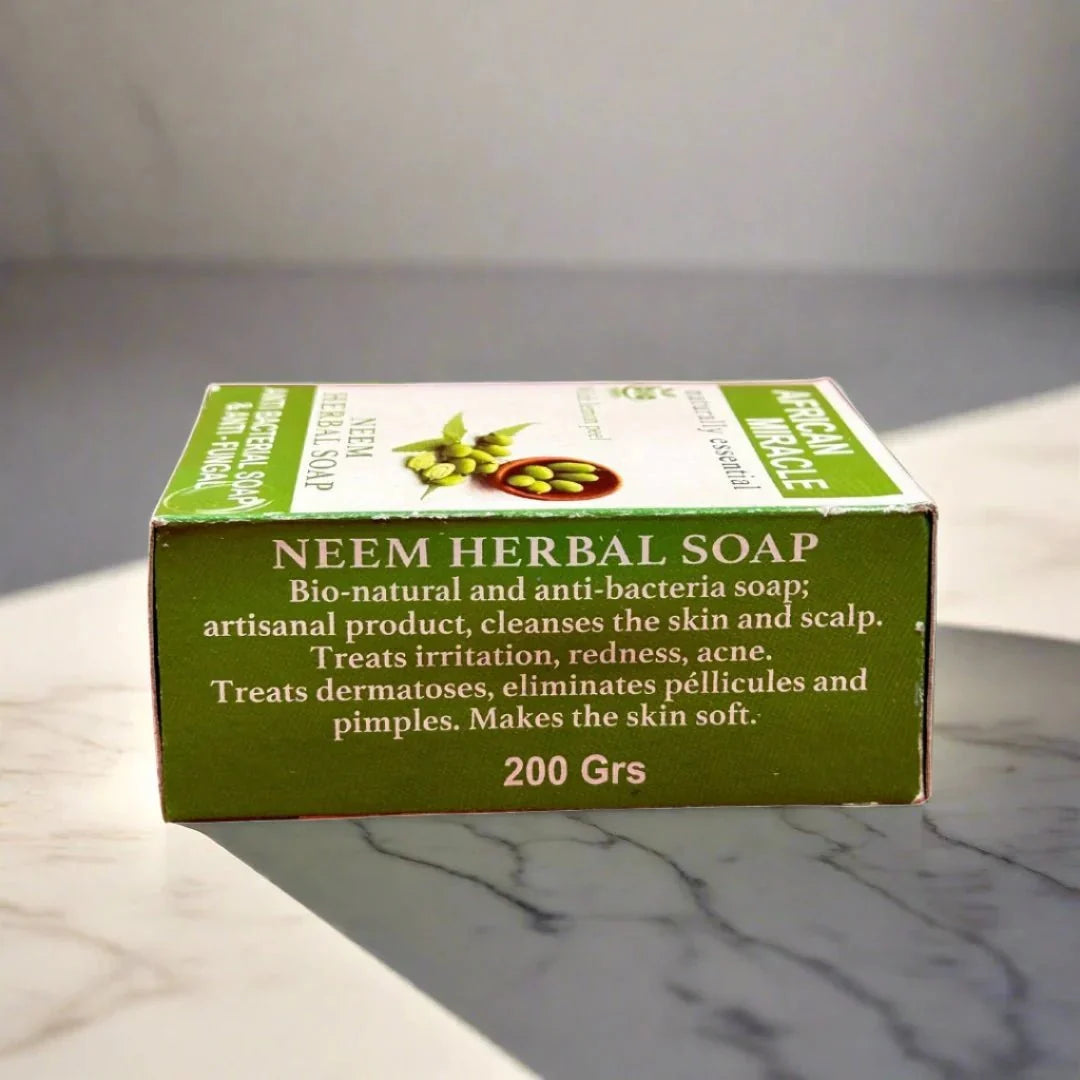 African Miracle Natural Neem Herbal Soap 200g - ASBEAUTYBAZAAR
