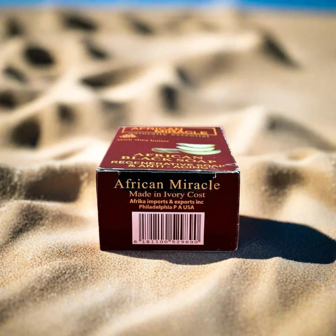 African Miracle Natural Shea Butter Black Soap 200g - ASBEAUTYBAZAAR