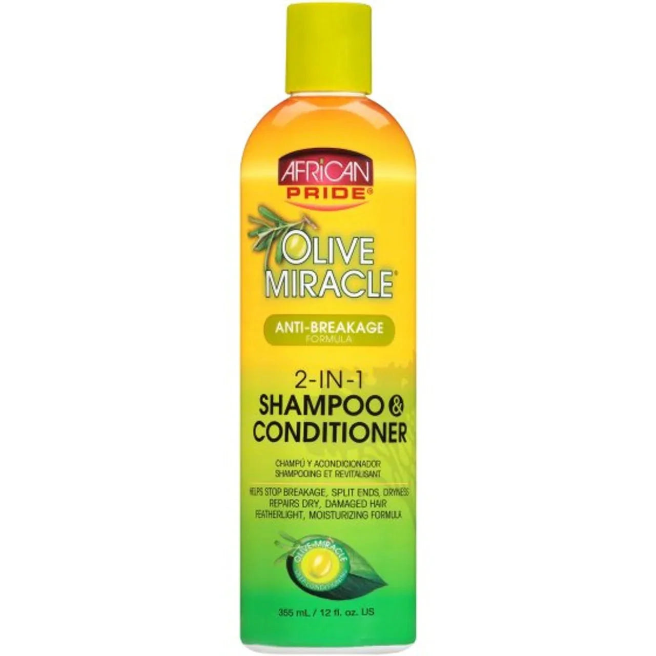 African Pride Olive Miracle 2 In 1 Shampoo & Conditioner 12 oz - ASBEAUTYBAZAAR