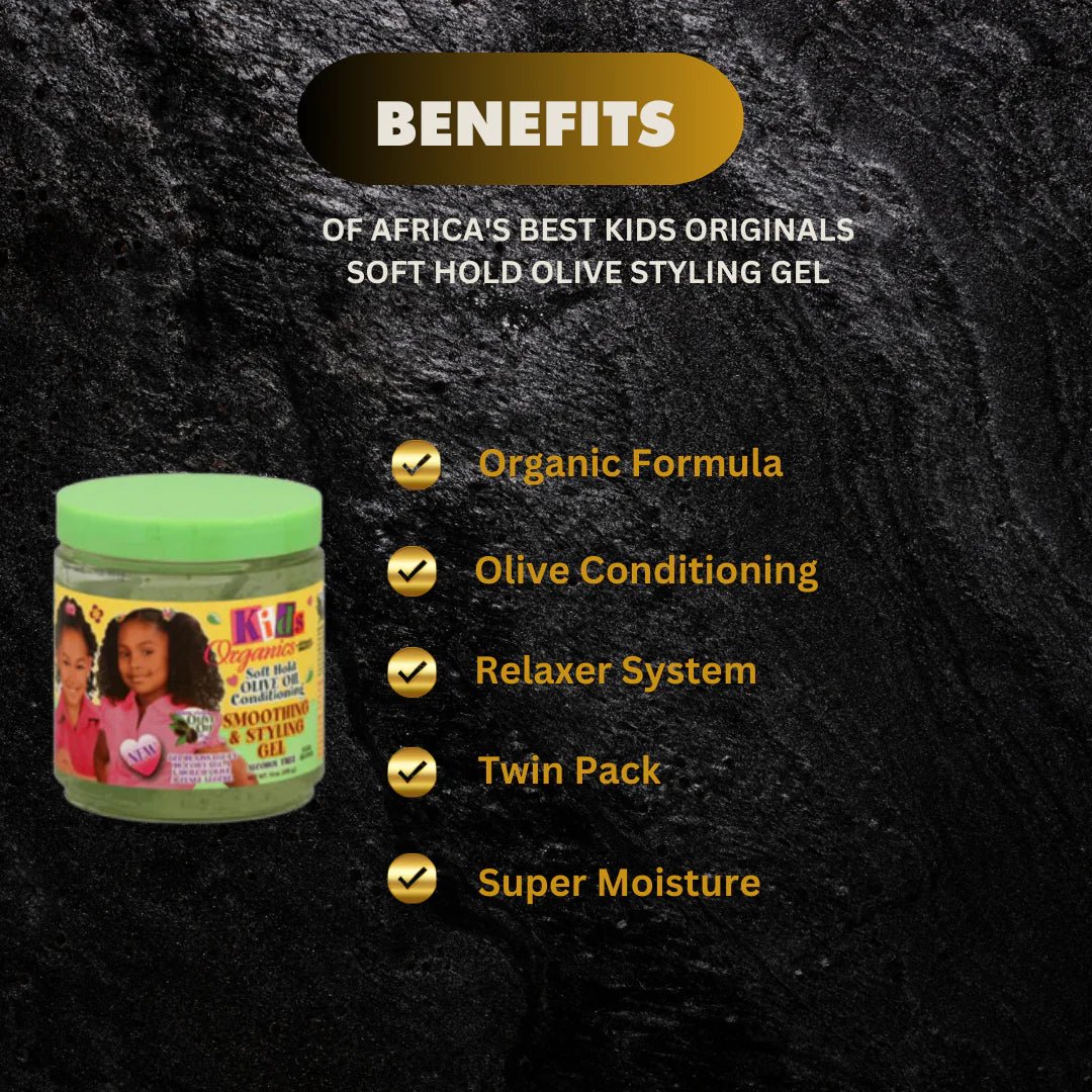 Africa's Best Kids Originals Soft Hold Olive Oil Styling Gel 15oz - ASBEAUTYBAZAAR