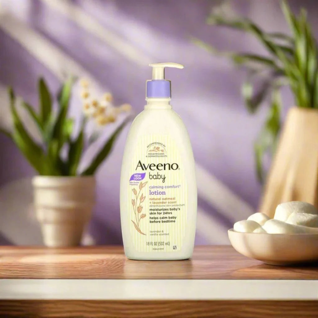 Aveeno Baby Calming Comfort Lotion with Natural Oatmeal & Lavender Scent 18oz | 532ml - ASBEAUTYBAZAAR