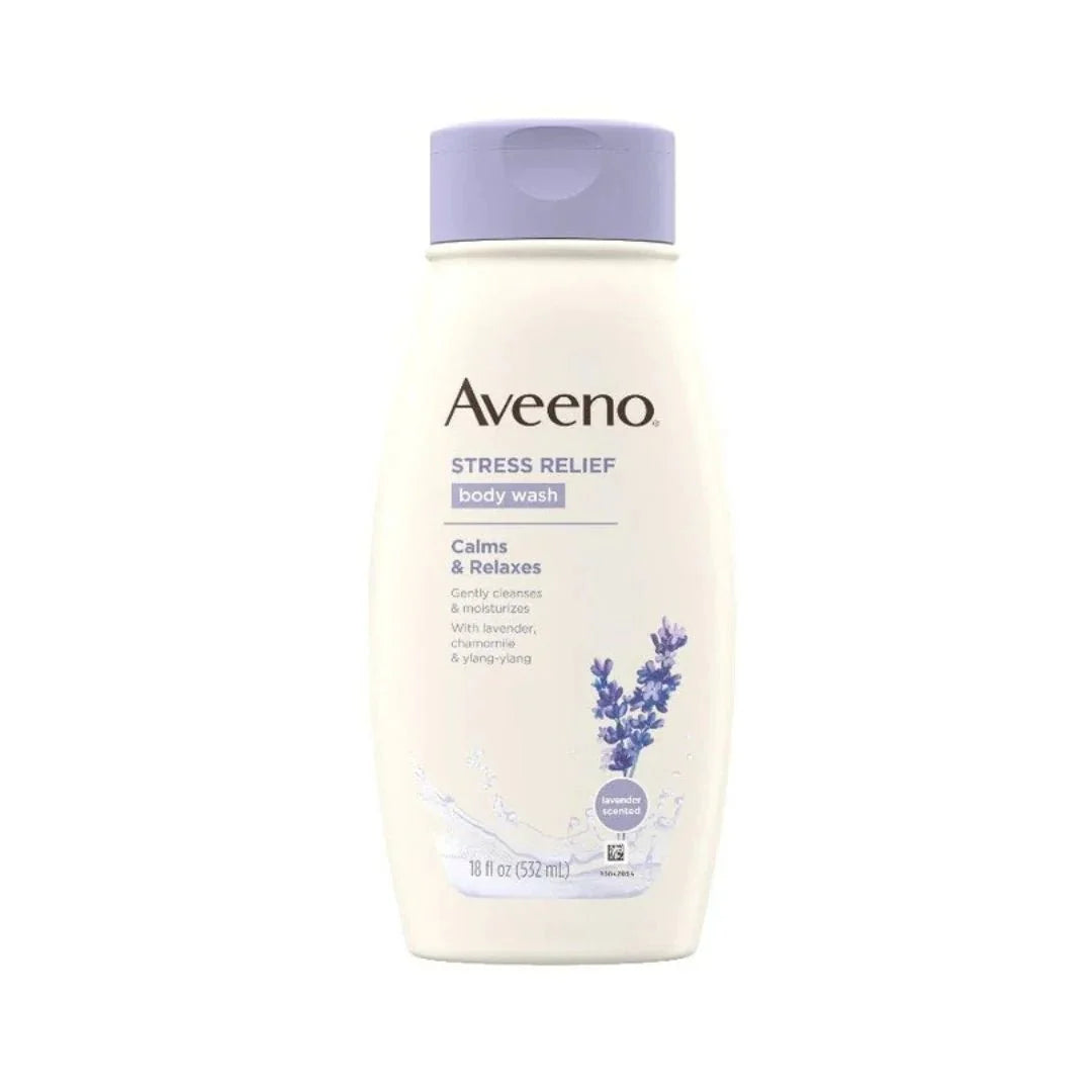 Aveeno Stress Relief Body Wash Lavender Scented 18oz - ASBEAUTYBAZAAR