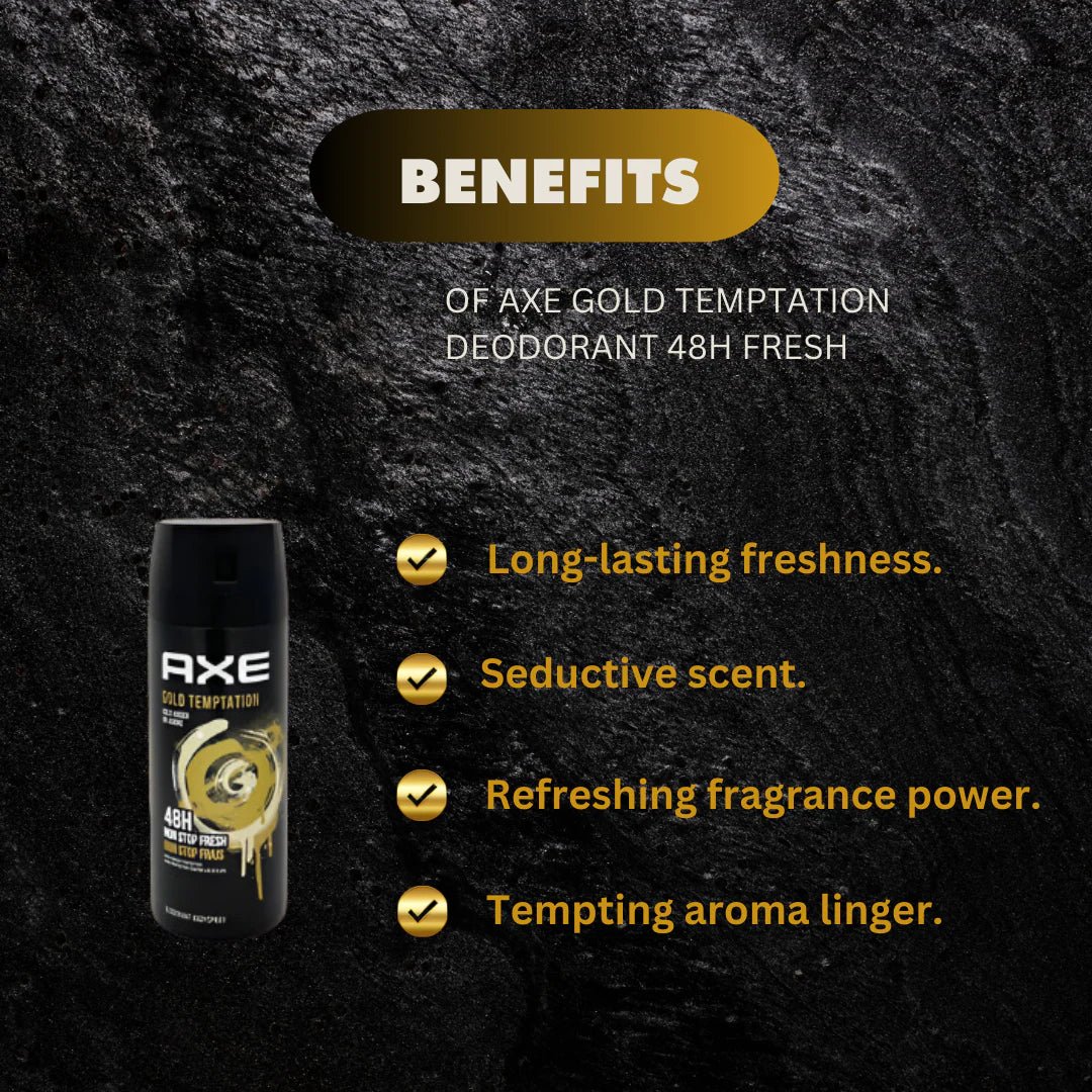 Axe Gold Temptation Deodorant Body Spray 150ml - ASBEAUTYBAZAAR