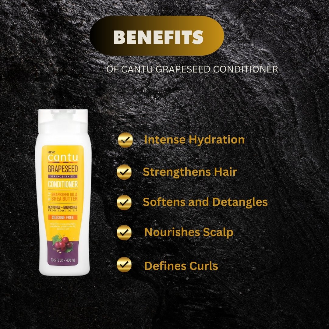 Cantu Grapeseed Strengthening Conditioner 13.5 oz - ASBEAUTYBAZAAR