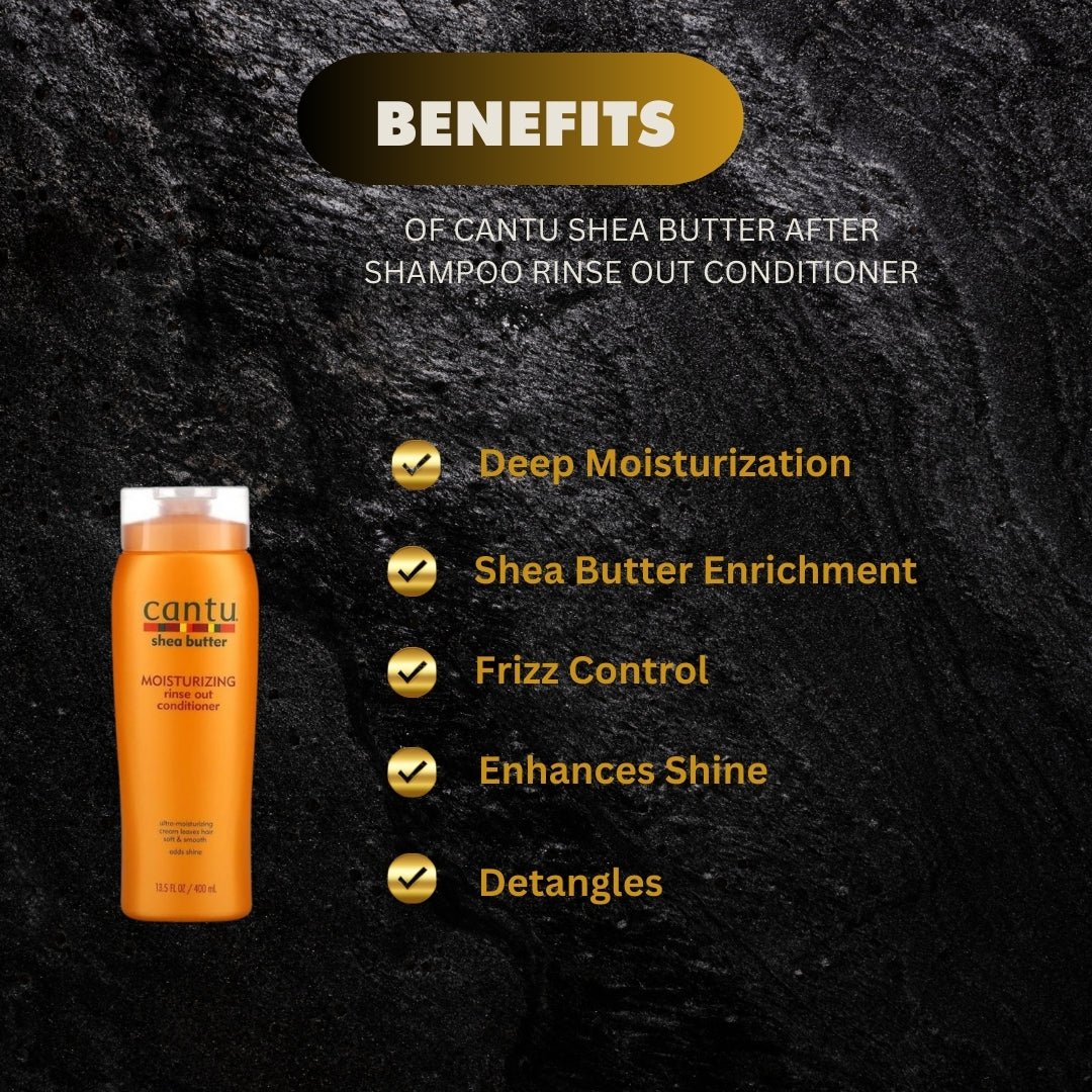 Cantu Shea Butter After Shampoo Rinse Out Conditioner 13.5 oz - ASBEAUTYBAZAAR