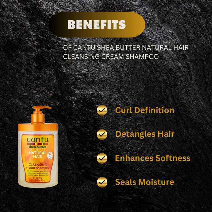 Cantu Shea Butter Natural Hair Cleansing Cream Shampoo 25 oz - ASBEAUTYBAZAAR