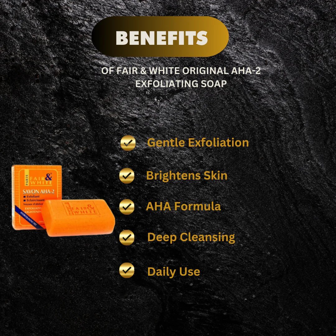 Fair & White Original AHA-2 Exfoliating Cleansing Bar 7 oz - ASBEAUTYBAZAAR