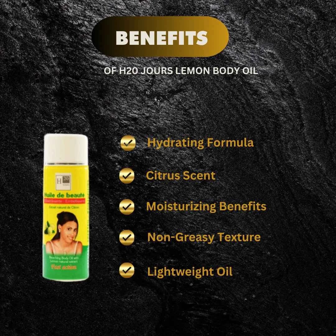 H20 Jours Lemon Body Oil with Vitamin E 125 ml - ASBEAUTYBAZAAR