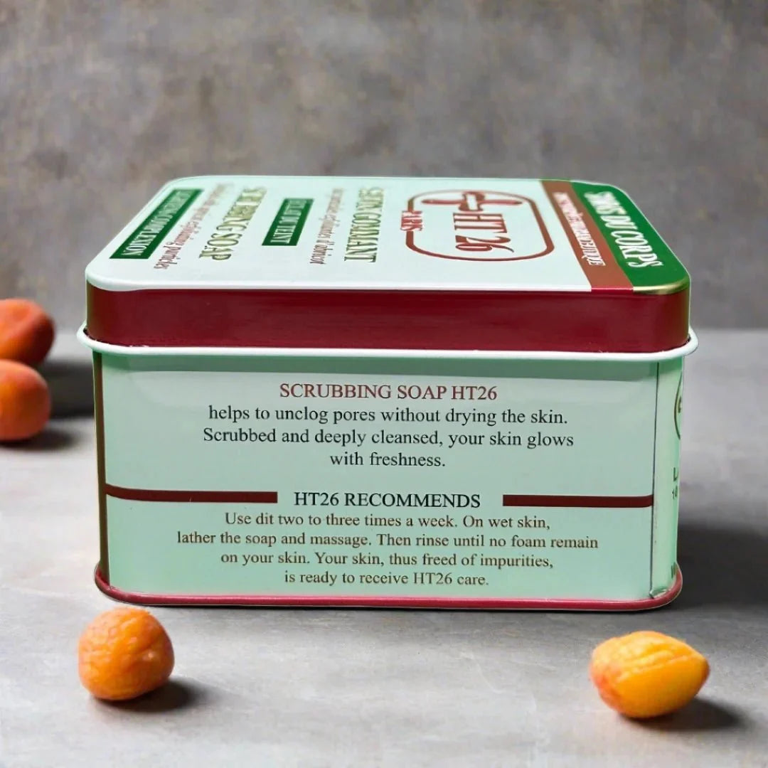 HT26 Apricot Exfoliating Scrub Soap 200g – Gentle Smoothing Cleanser - ASBEAUTYBAZAAR