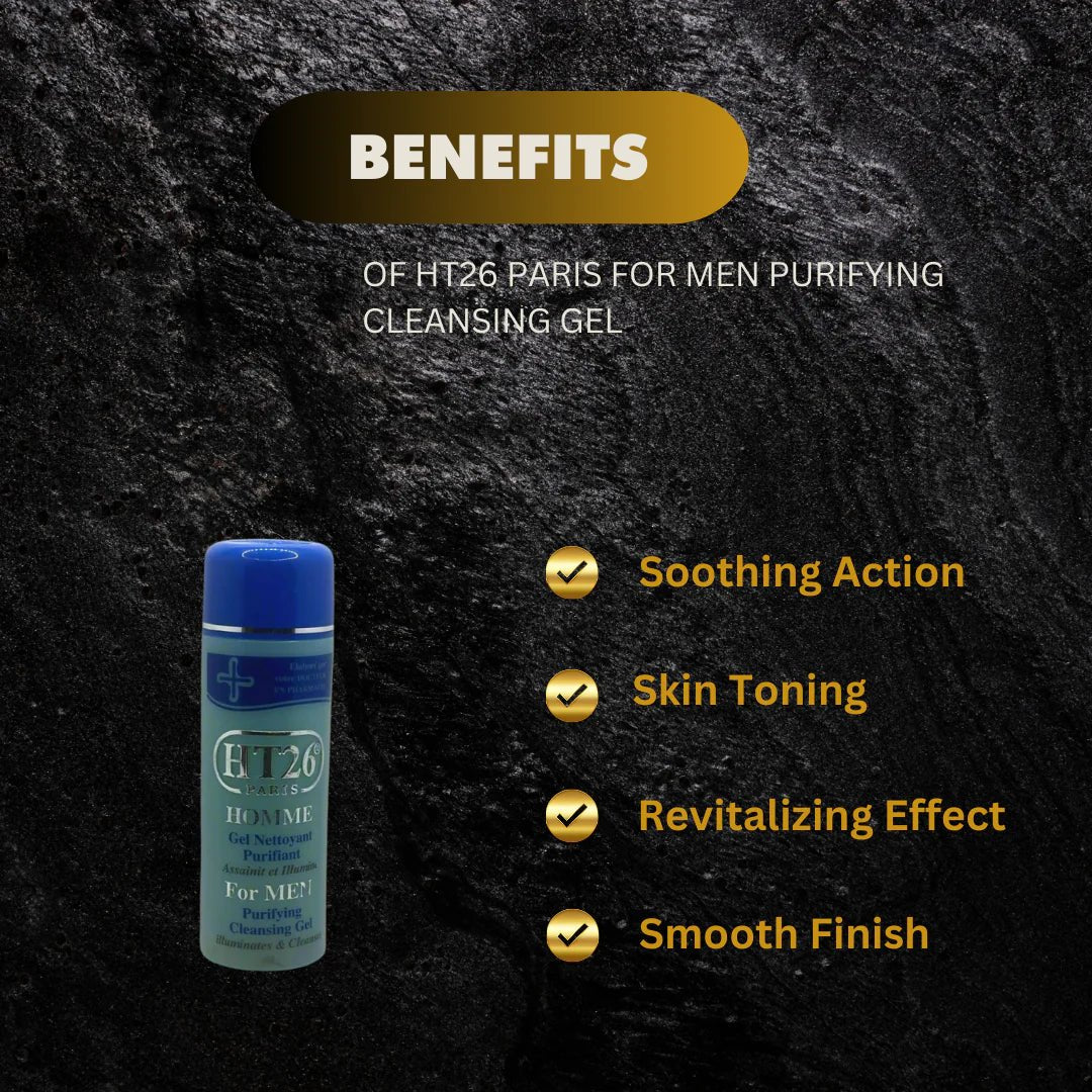 HT26 Paris Men’s Cleansing Gel with Gold Extracts 16 fl oz - ASBEAUTYBAZAAR