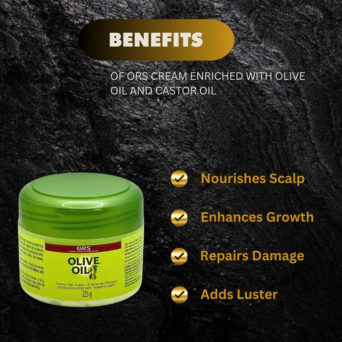 ORS Olive & Castor Oil Enriched Hair Cream 225g / 8oz - ASBEAUTYBAZAAR