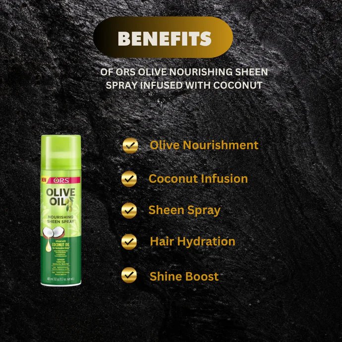 ORS Olive Nourishing Sheen Spray Infused with Coconut 11.7oz - ASBEAUTYBAZAAR
