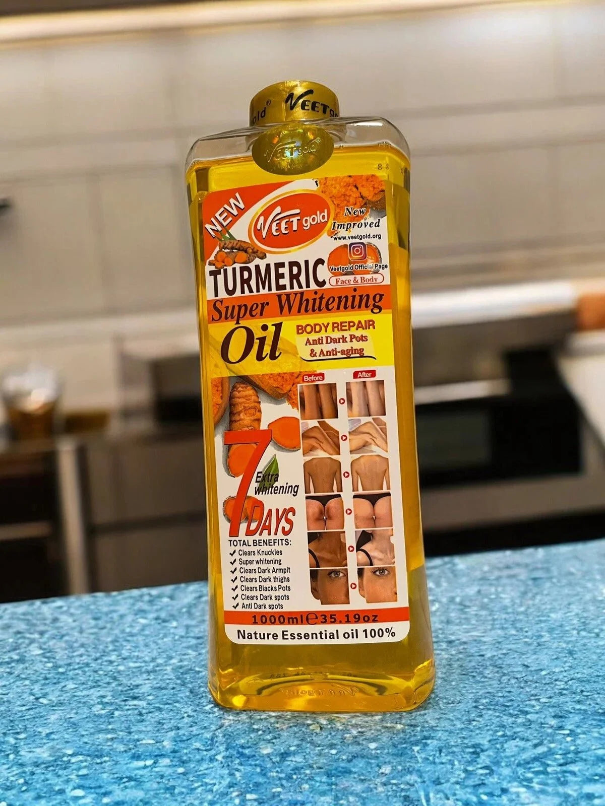 Turmeric Body Oil 1000 ML - ASBEAUTYBAZAAR